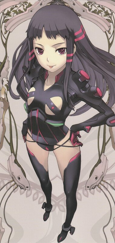 anime girl in black suit