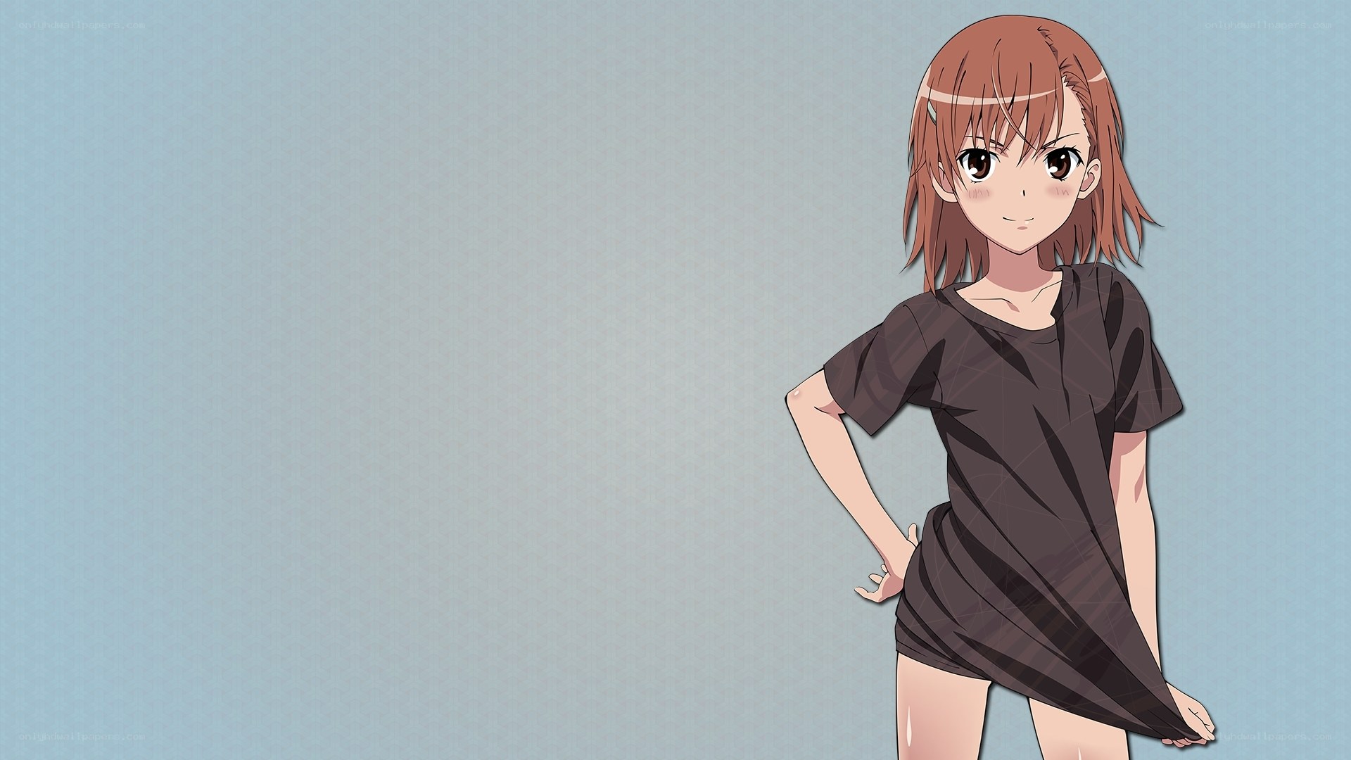 anime girl in black t-shirt