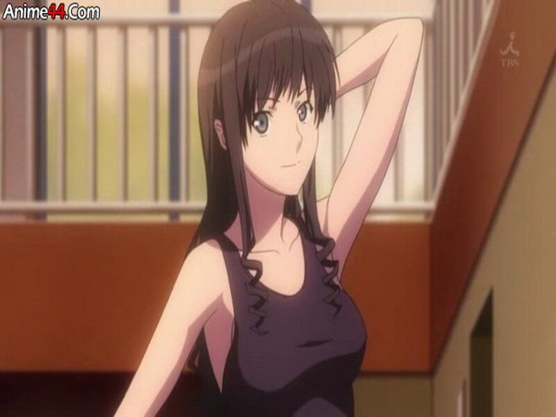 anime girl in black top