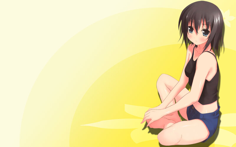 anime girl in black top