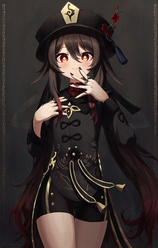 Anime Girl in Black Uniform — Dramatic