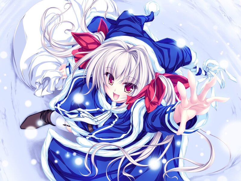 anime girl in blue and white