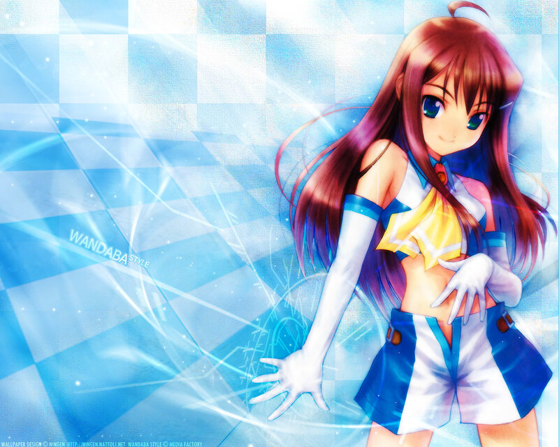 anime girl in blue and white