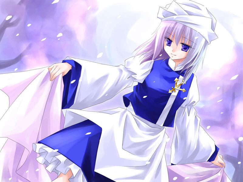 Anime Girl in Blue and White — Calm