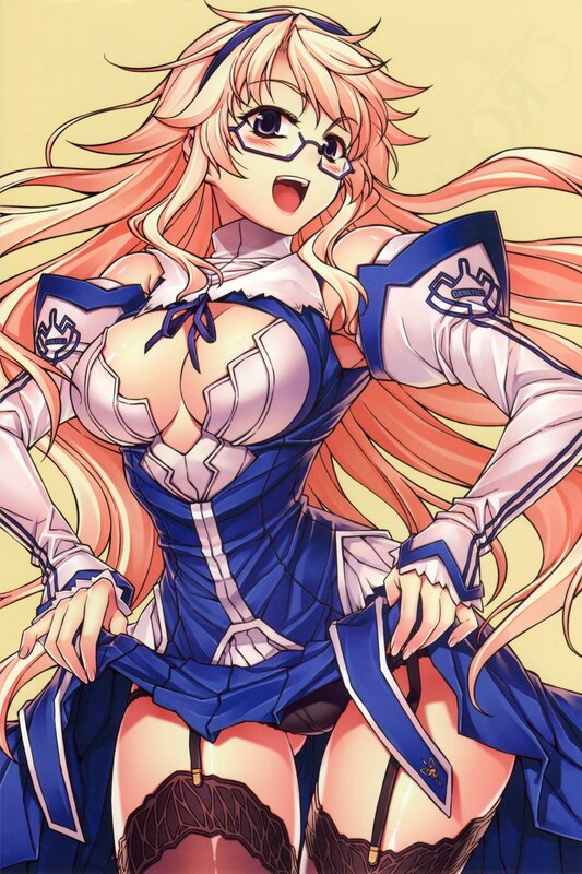 anime girl in blue armor