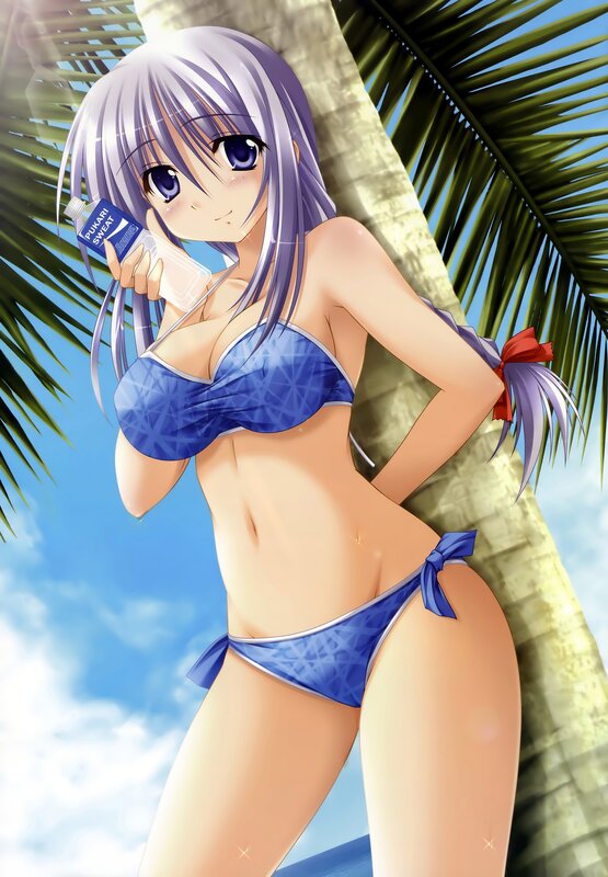 anime girl in blue bikini