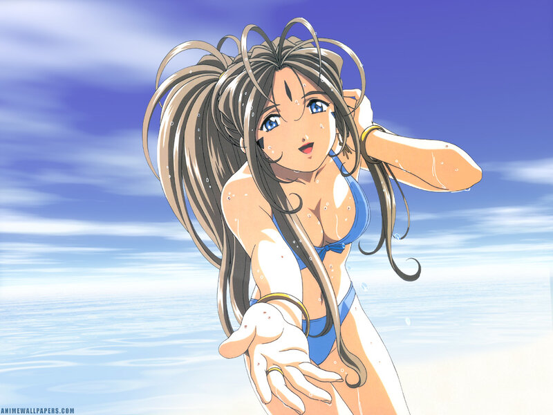 anime girl in blue bikini