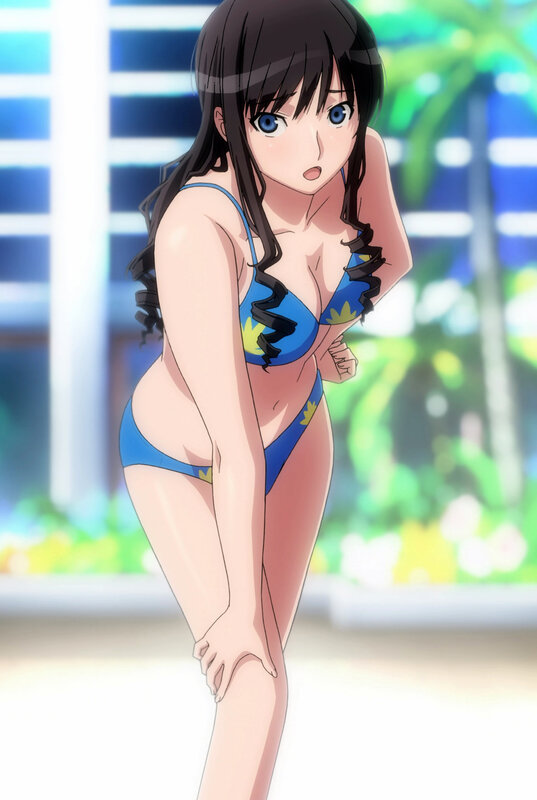 anime girl in blue bikini