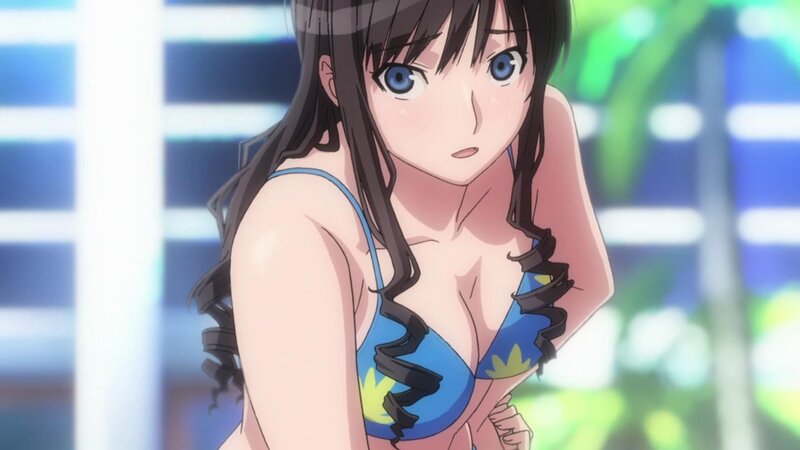 anime girl in blue bikini