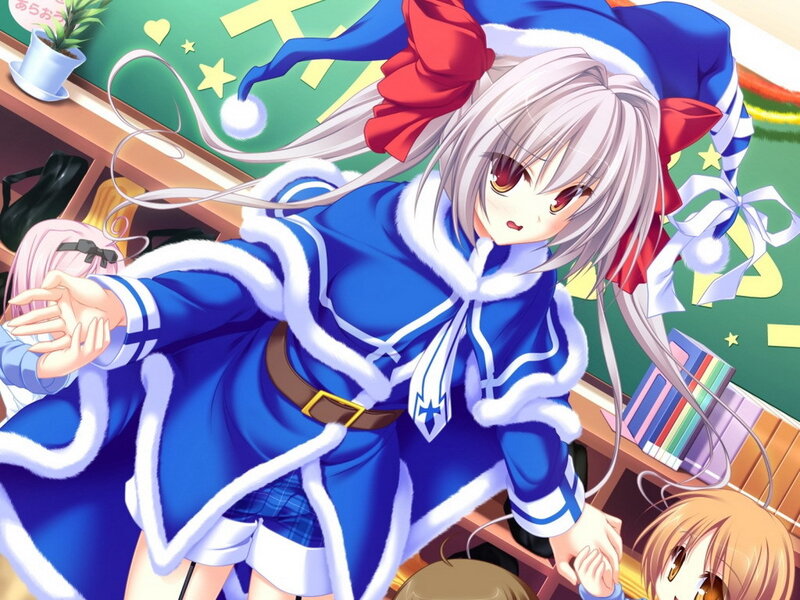 anime girl in blue coat