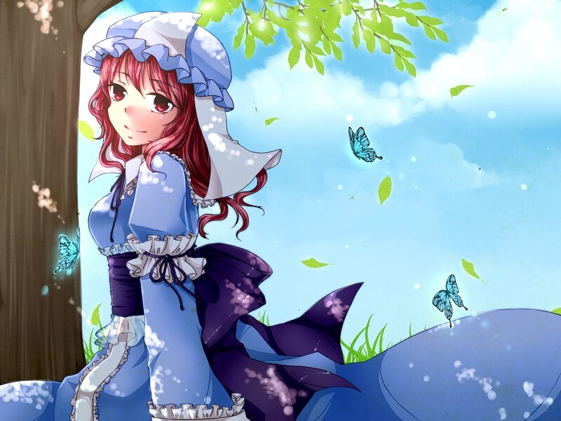 anime girl in blue dress