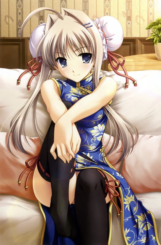 anime girl in blue dress