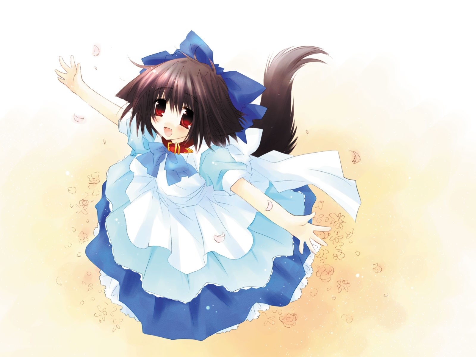 anime girl in blue dress