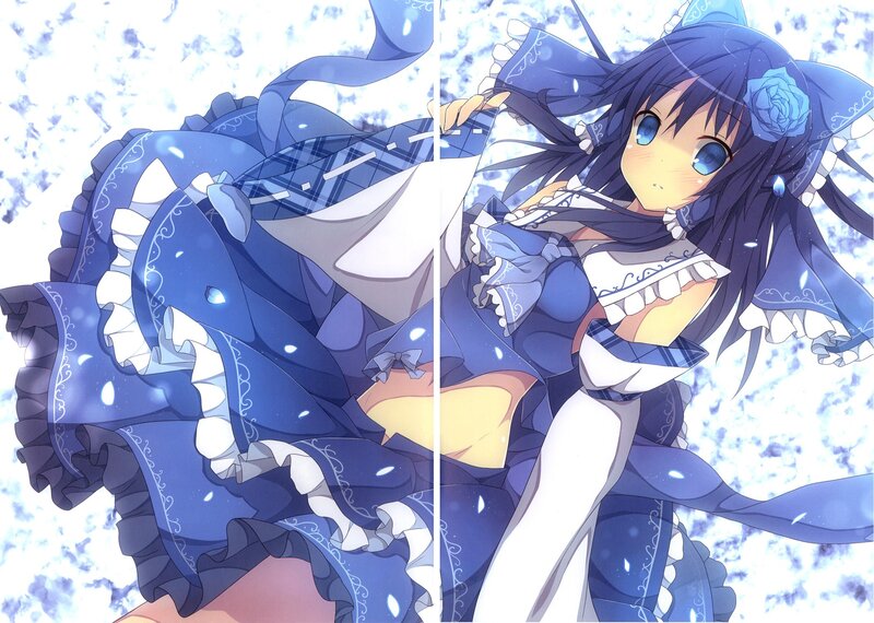 anime girl in blue dress