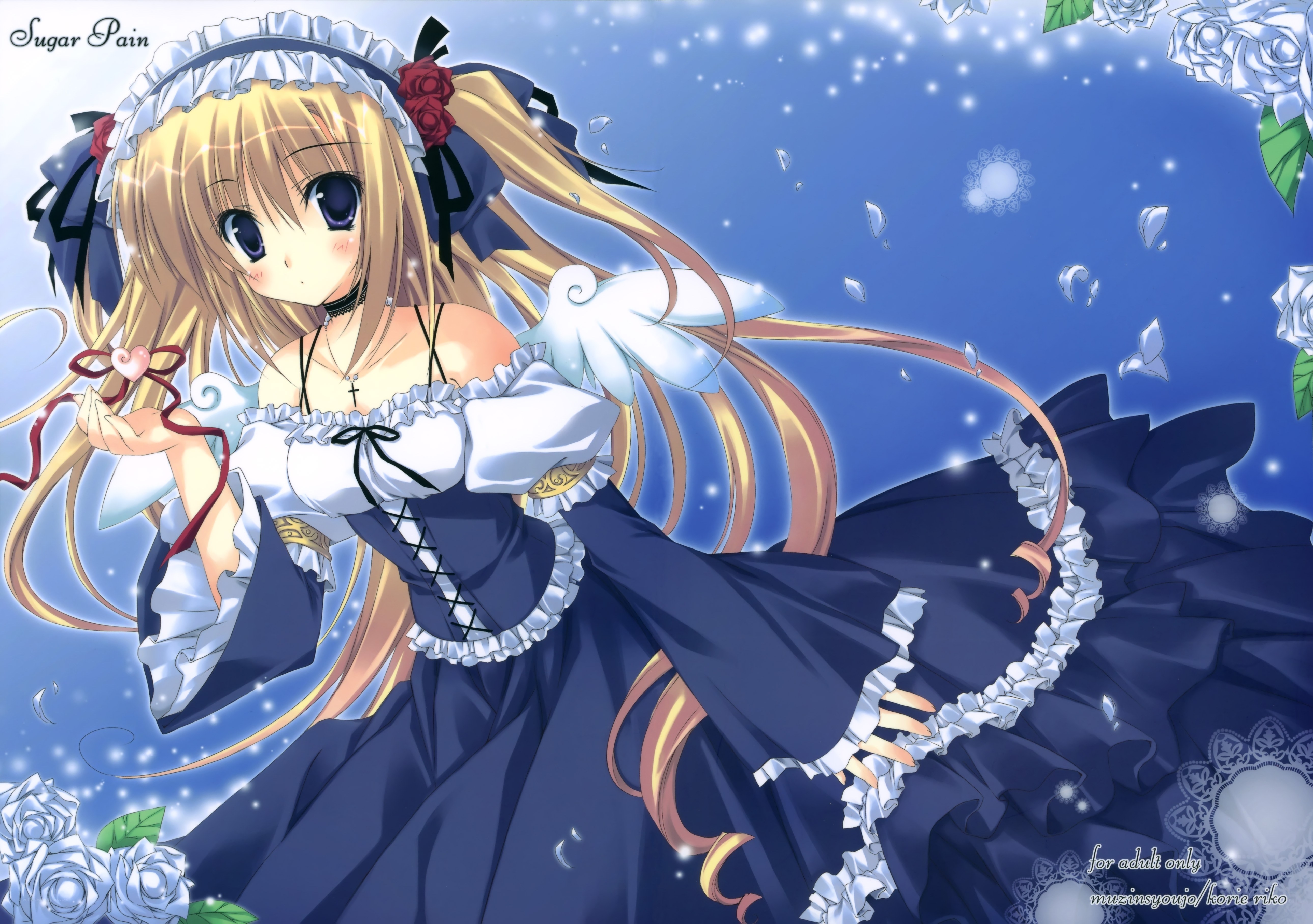 Anime girl in blue dress