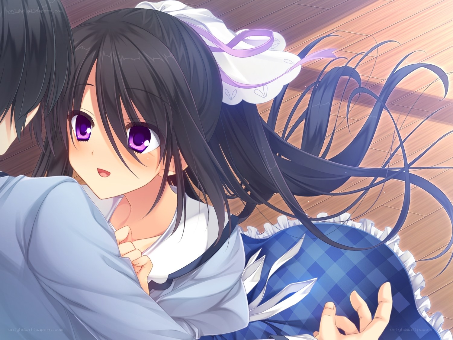 anime girl in blue dress