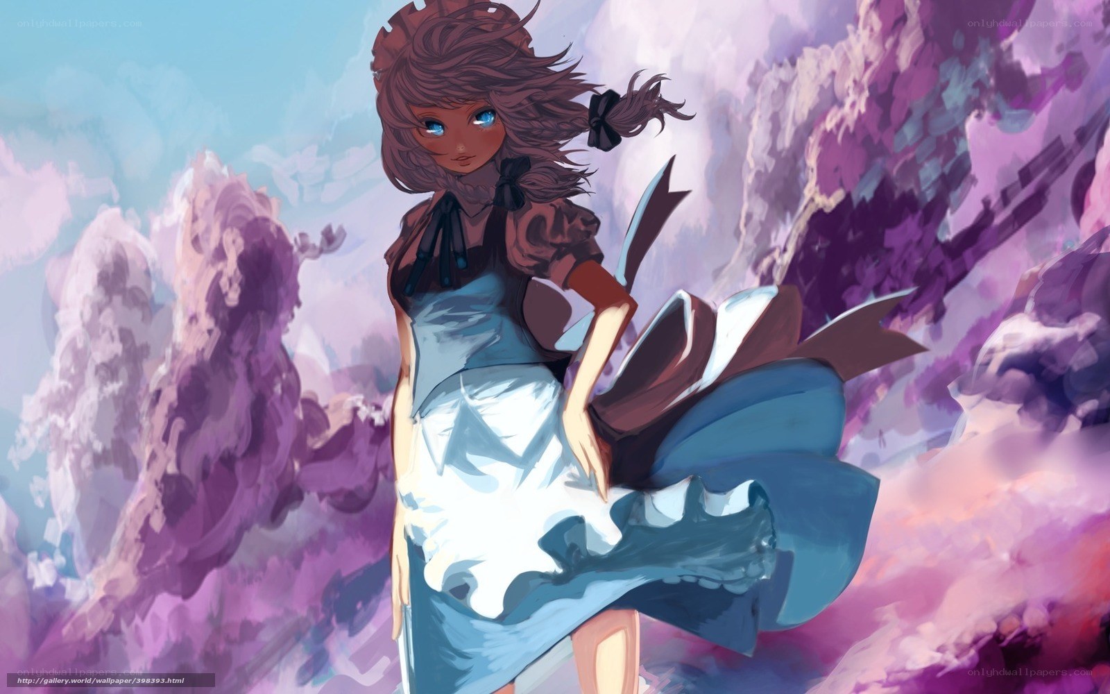 anime girl in blue dress