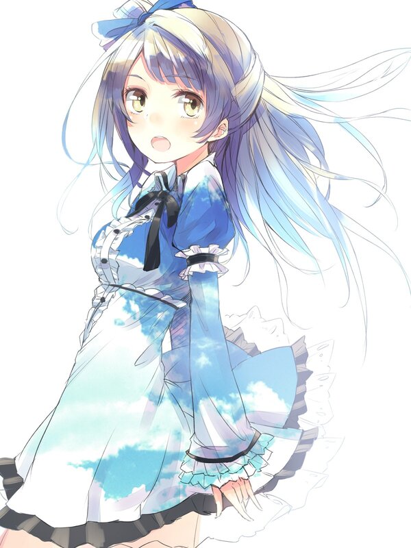 anime girl in blue dress