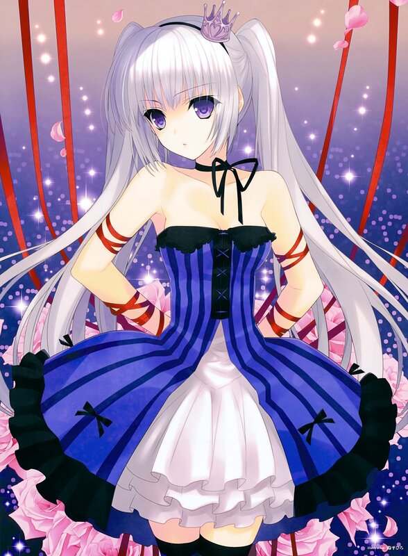 anime girl in blue dress