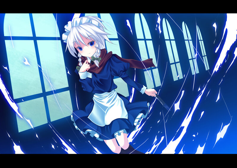 anime girl in blue dress