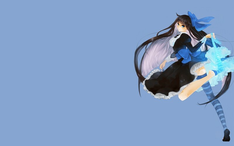 anime girl in blue dress