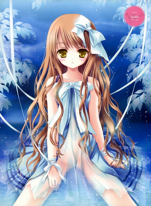 anime girl in blue dress