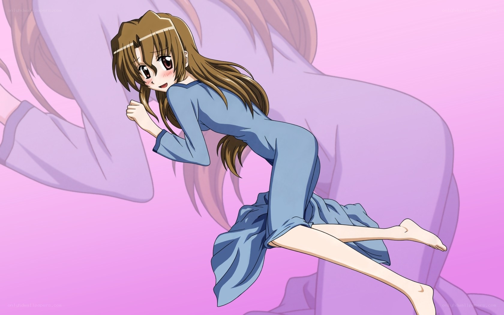 anime girl in blue dress