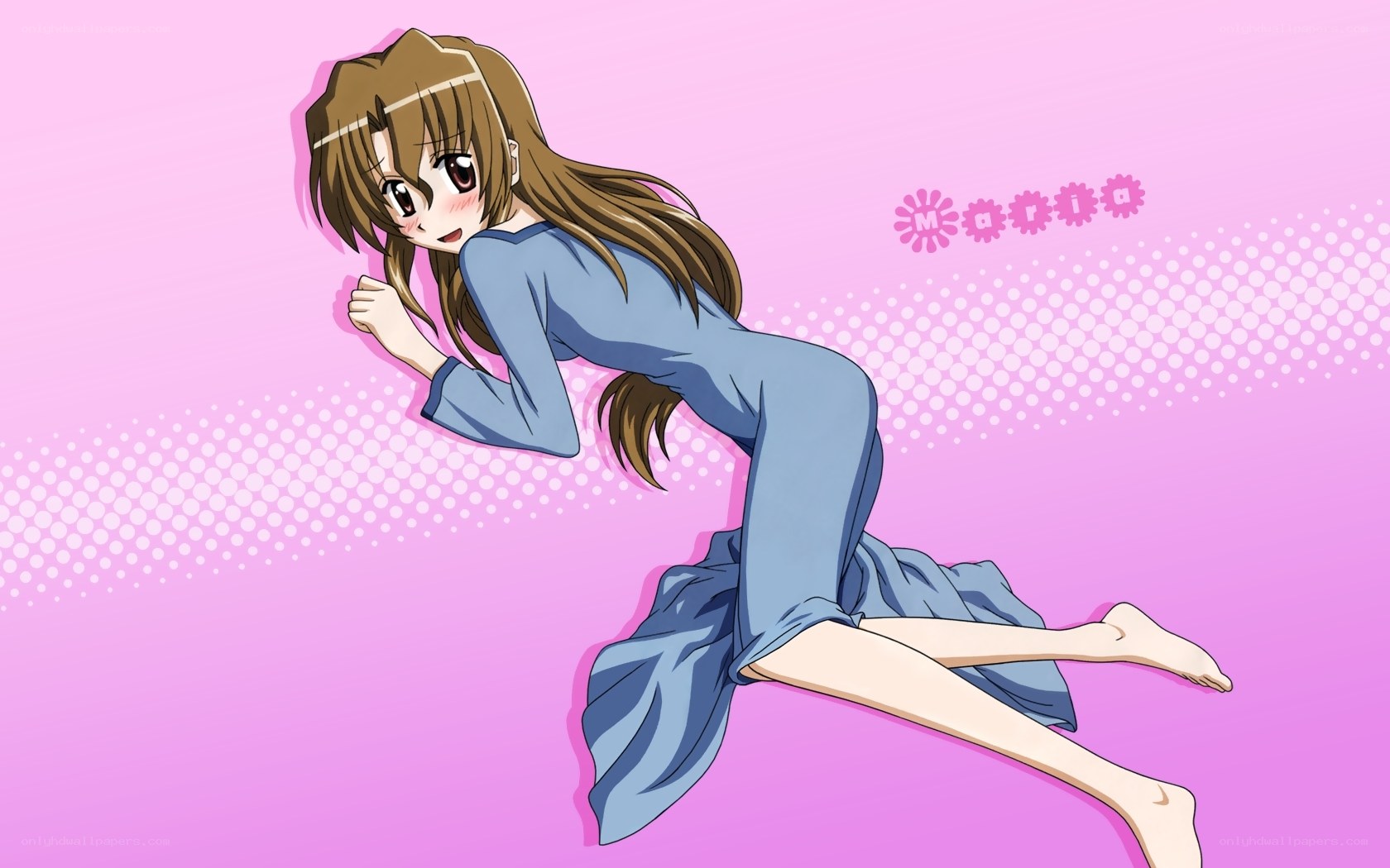 anime girl in blue dress