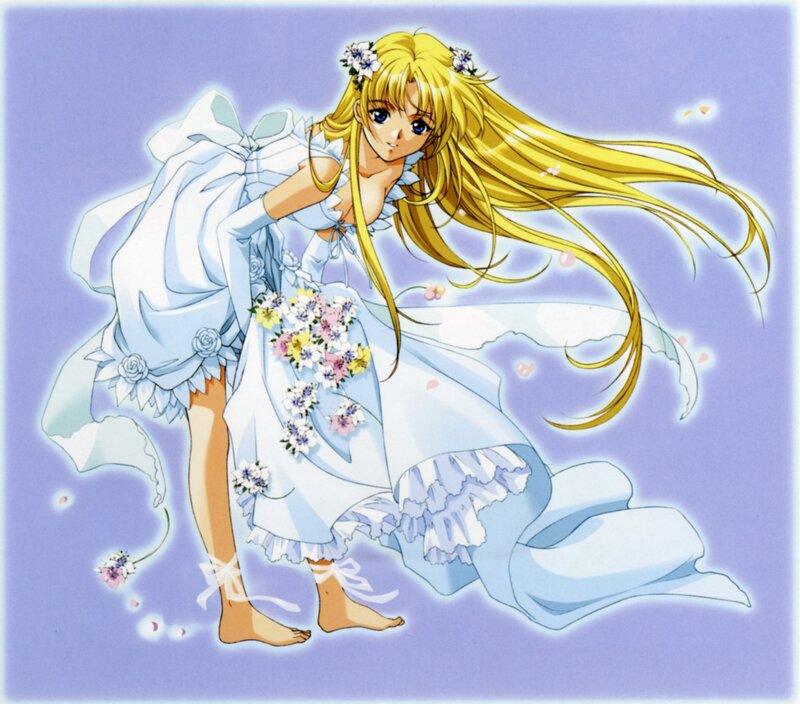 anime girl in blue dress
