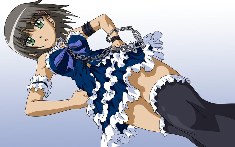 anime girl in blue dress