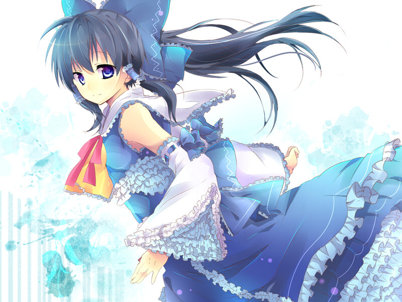 Anime Girl in Blue Dress — Calm, Digital Art