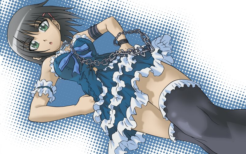 Anime Girl in Blue Dress — Dramatic, Manga