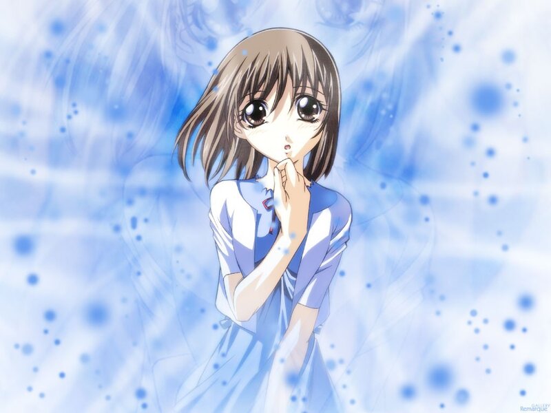 Anime Girl in Blue Dress — Dreamy, School Uniform