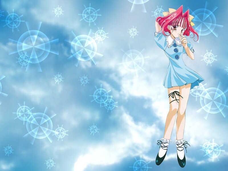 Anime Girl in Blue Dress — Dreamy, Sky