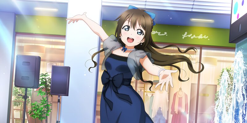 Anime Girl in Blue Dress — Energetic, Afternoon