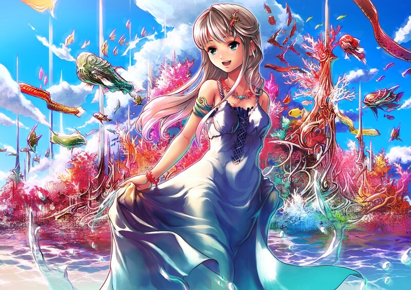 Anime Girl in Blue Dress — Fantastical