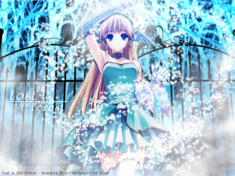 Anime Girl in Blue Dress — Magical, Digital Art