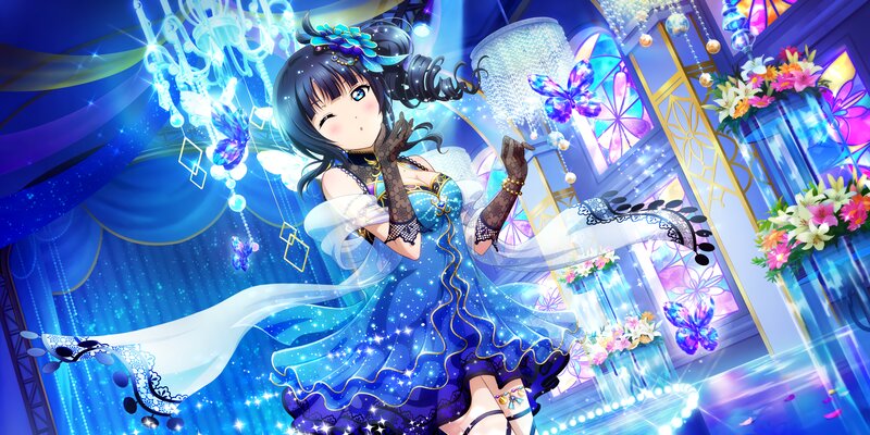 Anime Girl in Blue Dress — Magical, Night