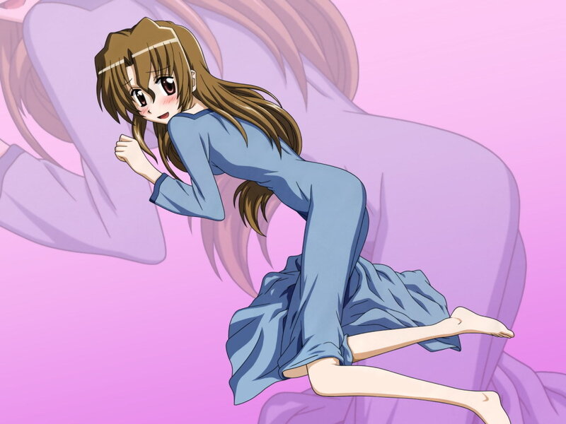 Anime Girl in Blue Dress — Pink, Playful