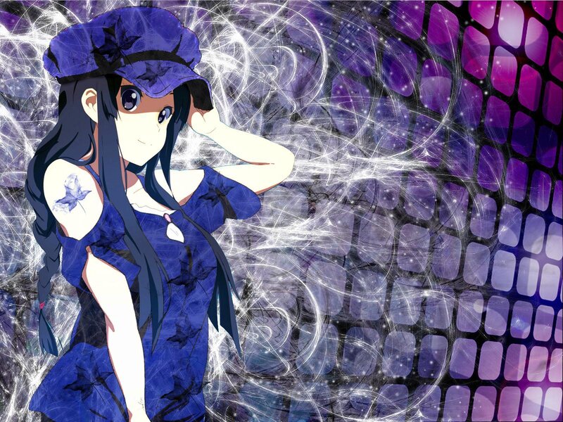 Anime Girl in Blue Dress — Purple