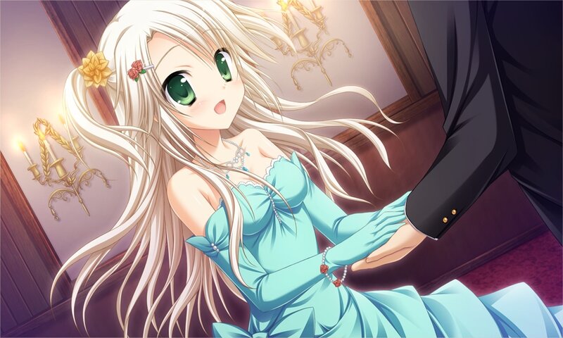 Anime Girl in Blue Dress — Romantic, Night