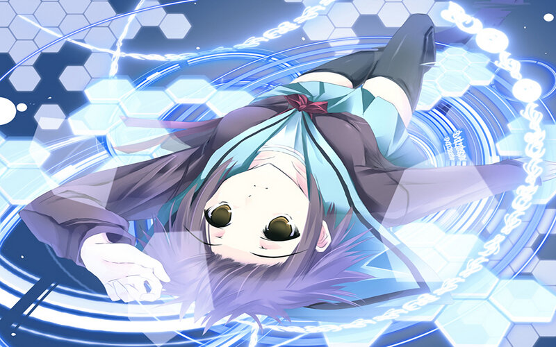 anime girl in blue energy field
