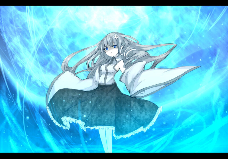 anime girl in blue energy