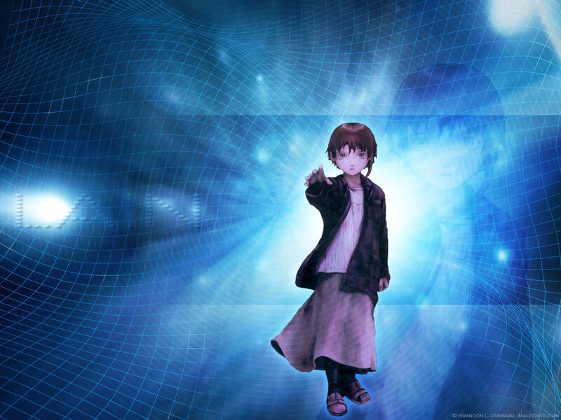 anime girl in blue grid