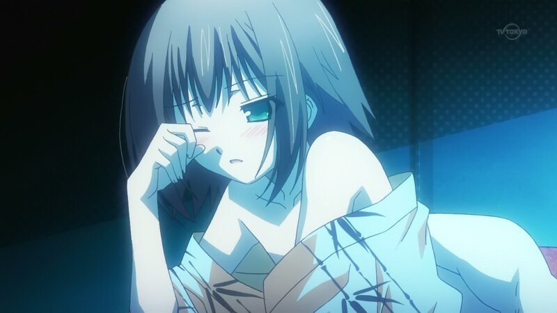 anime girl in blue light