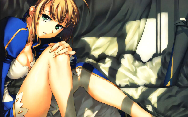 anime girl in blue outfit