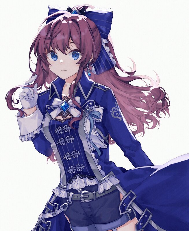 Anime Girl in Blue Outfit — Calm, Digital Art, Long Hair