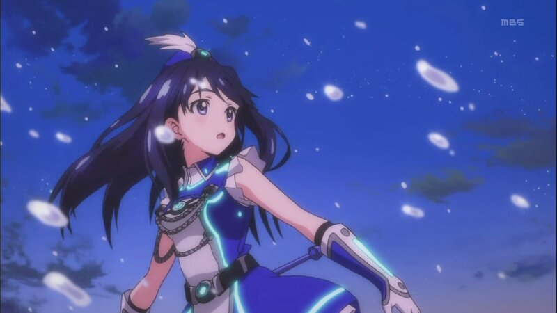 Anime Girl in Blue Outfit — Dramatic, Night