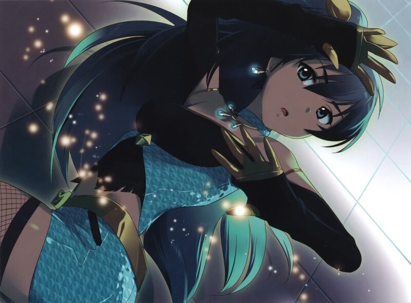 Anime Girl in Blue Outfit — Dramatic
