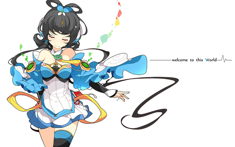 Anime Girl in Blue Outfit — Playful, Digital Art